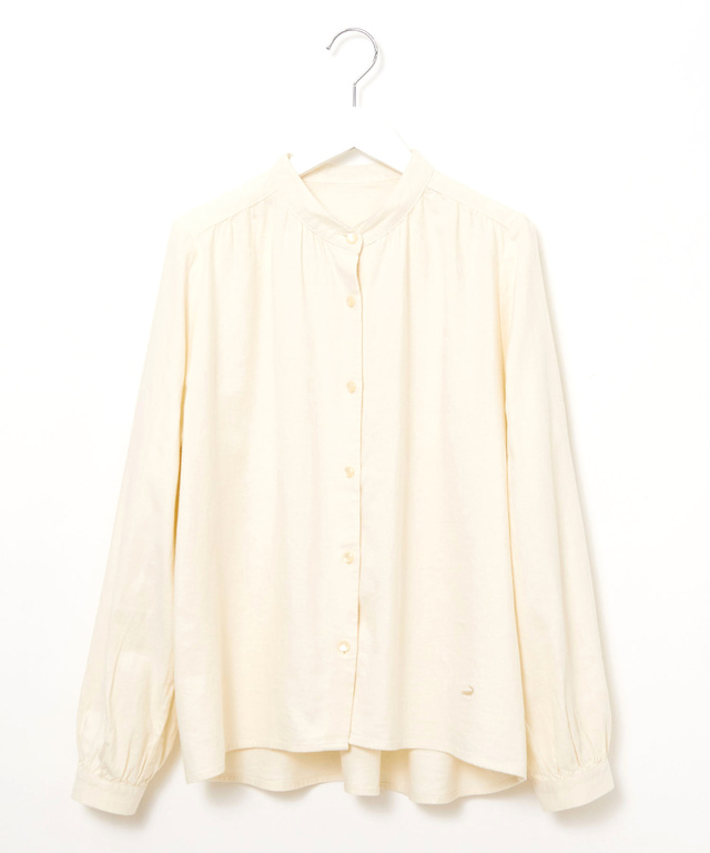 コットン ギャザー ブラウス