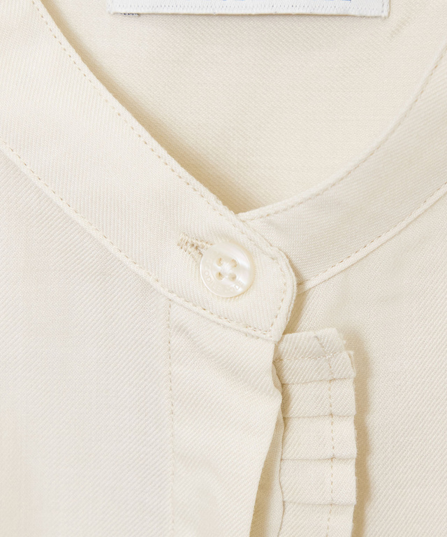 バンドカラー タックデザイン ブラウス