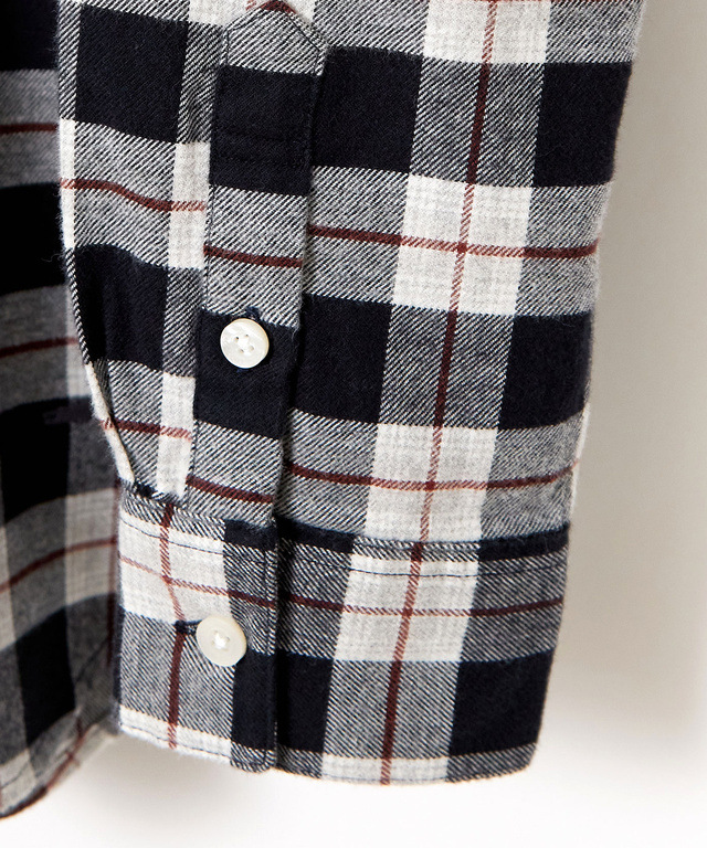 微起毛 チェック柄 ブラウス