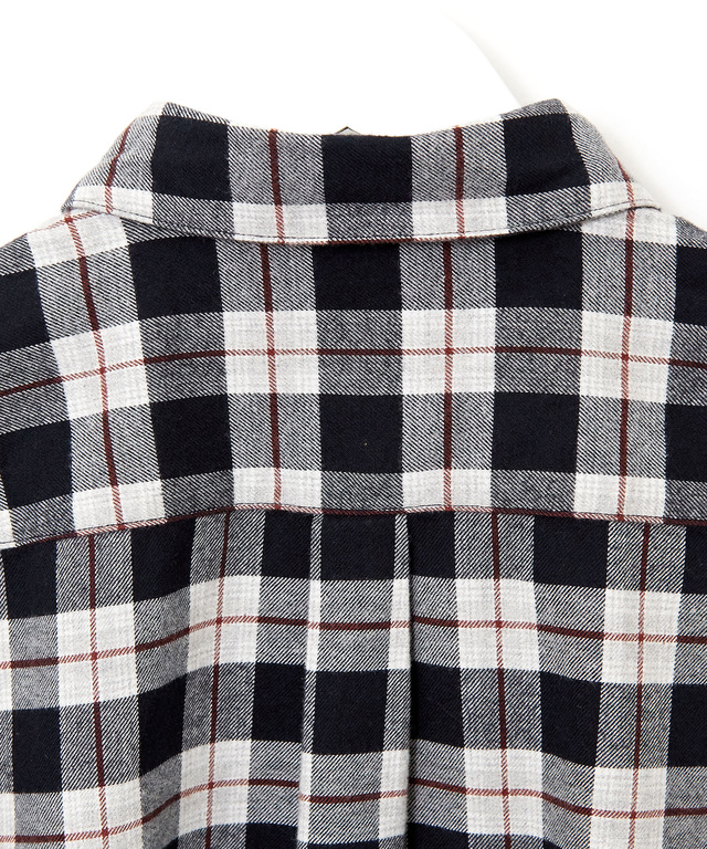微起毛 チェック柄 ブラウス