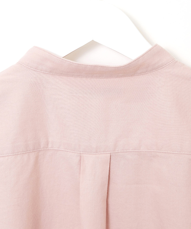 コットン バンドカラー ブラウス