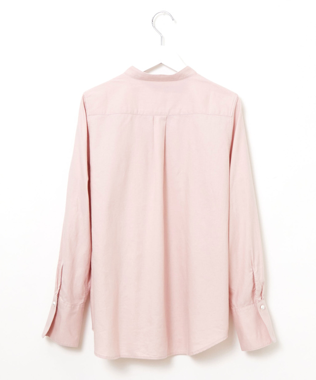 コットン バンドカラー ブラウス