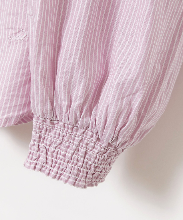 ストライプ  バンドカラー ブラウス