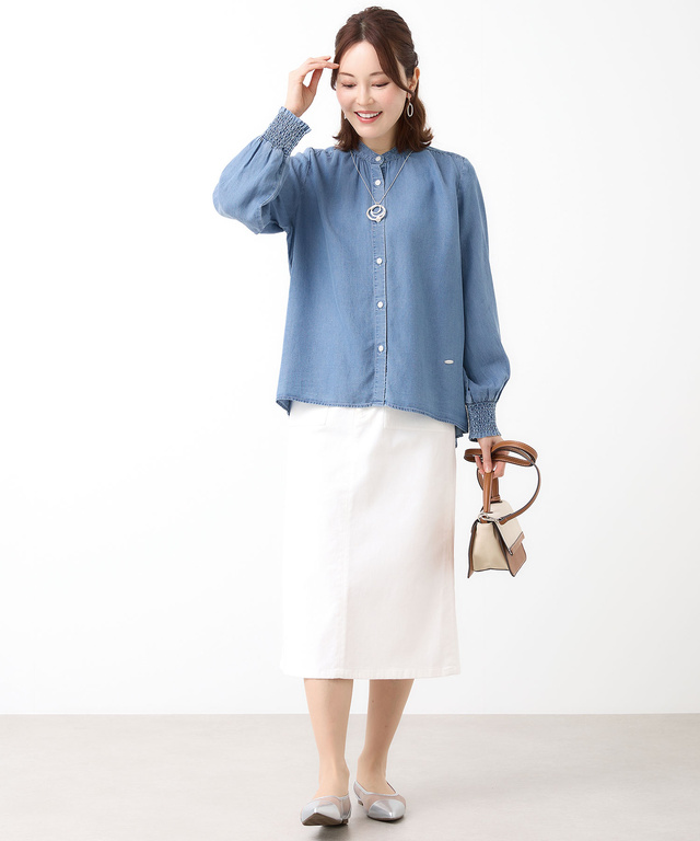 フロントギャザー ブラウス