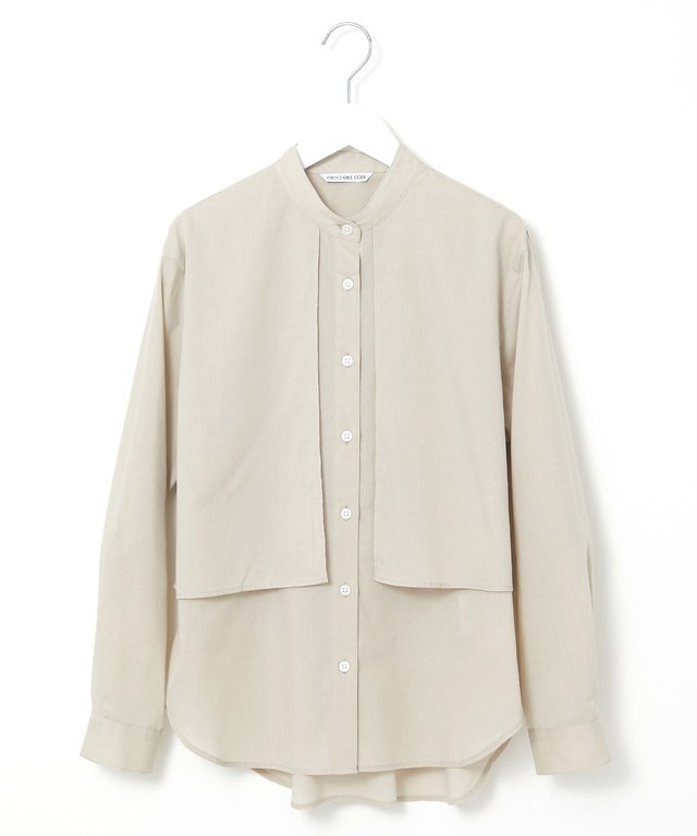 ヨーク切替 バンドカラー ブラウス【オンラインショップ・一部店舗限定】