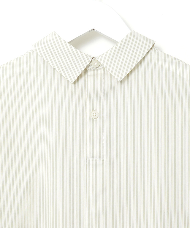 ストライプ アシンメトリー襟 ブラウス【オンラインショップ・一部店舗限定】