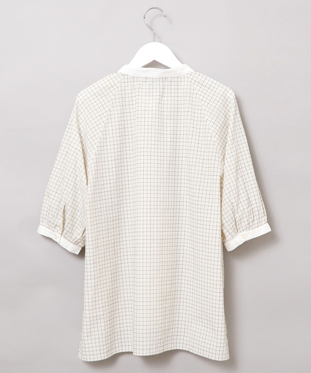 サッカー チェック柄 配色 ブラウス