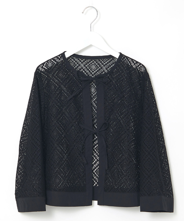 フロントリボン レース ブラウス