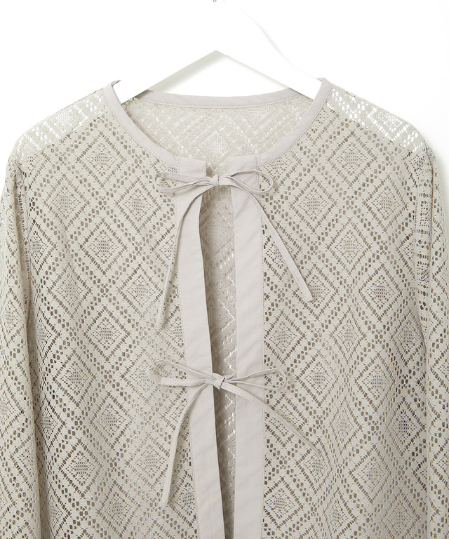 フロントリボン レース ブラウス