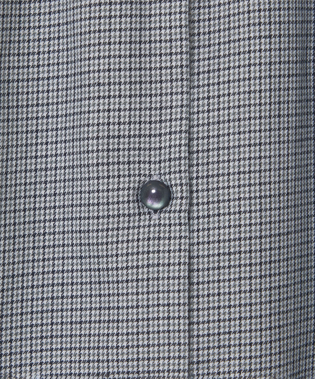 微起毛 千鳥柄 バンドカラー ブラウス