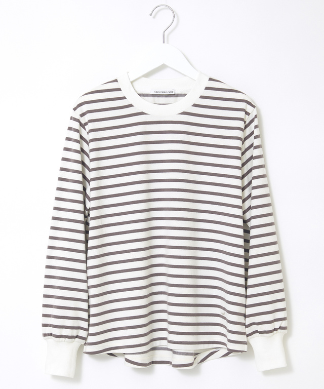 ラウンドヘム ボーダー カットソー