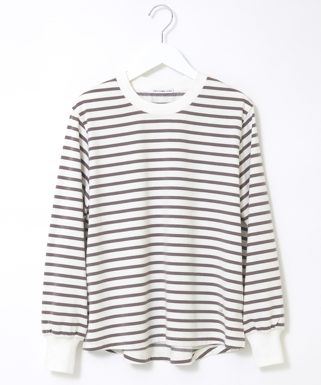 ラウンドヘム ボーダー カットソー