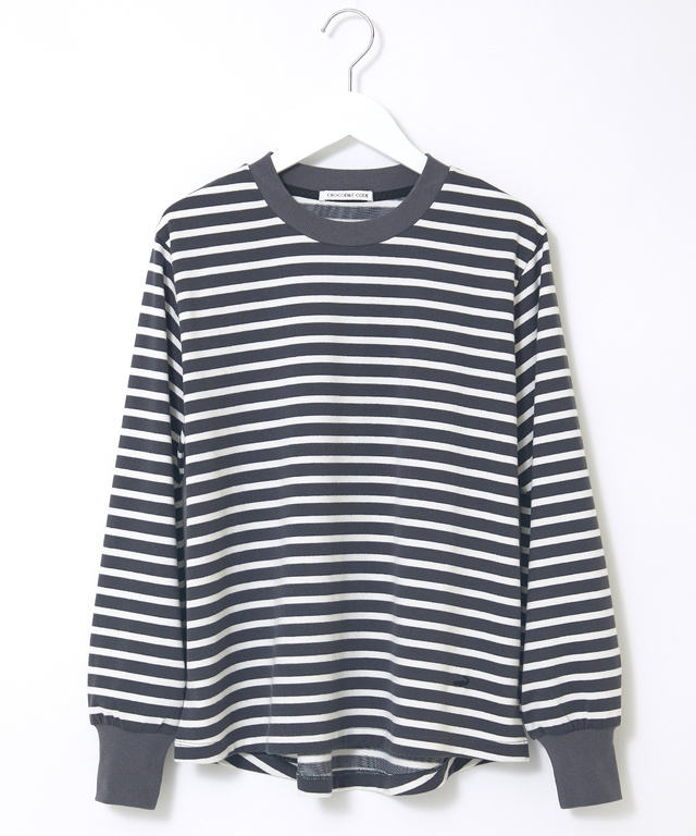 ラウンドヘム ボーダー カットソー