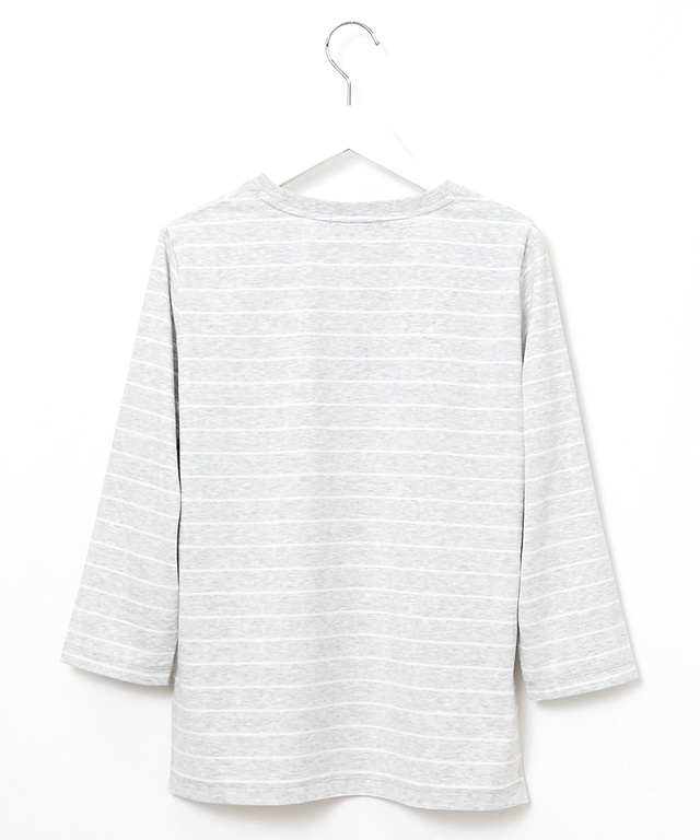 天竺 ボーダー 七分袖Tシャツ【一部店舗限定】