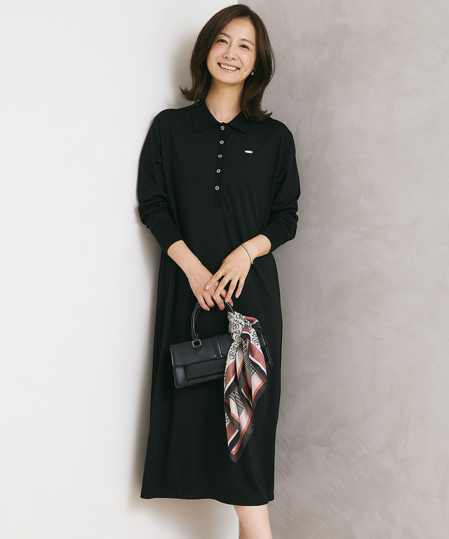 ポロ襟 カット ワンピース