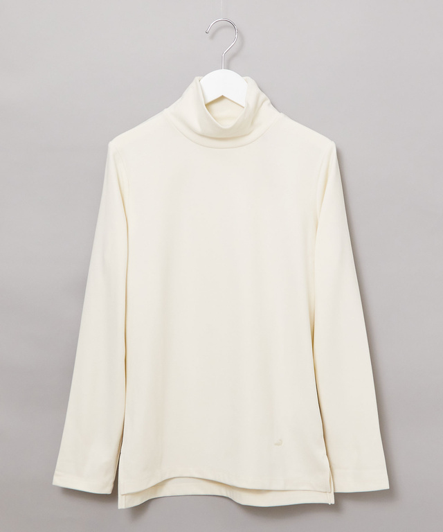 起毛 ストレッチ ハイネックカットソー