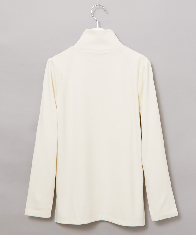 起毛 ストレッチ ハイネックカットソー