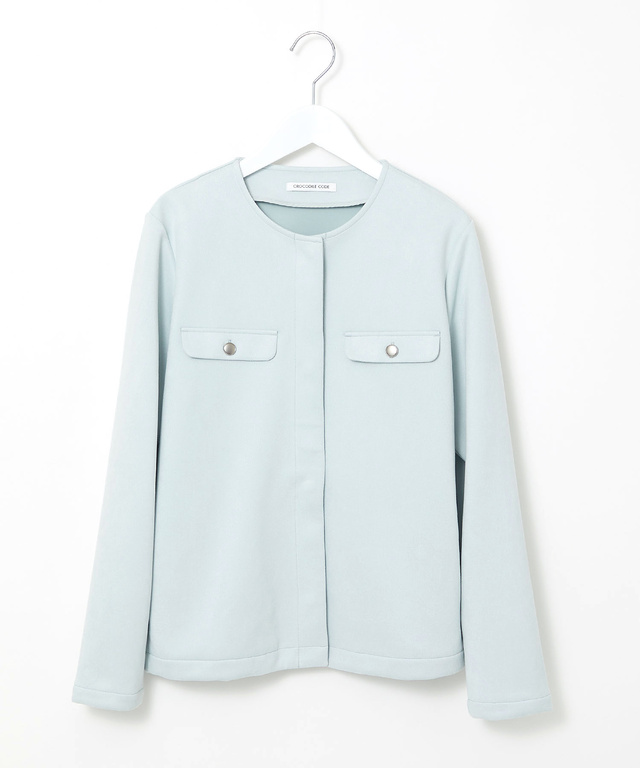 微起毛 ノーカラージャケット