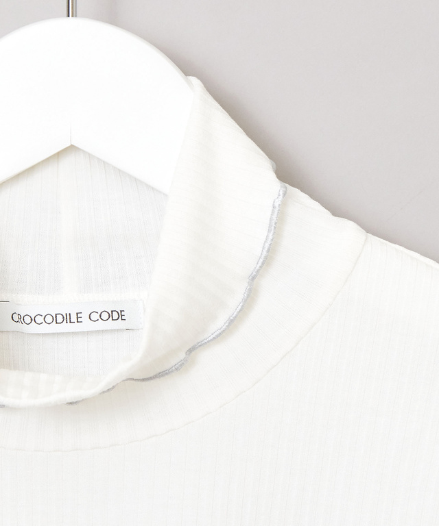 メロー配色フリルネック カットソー