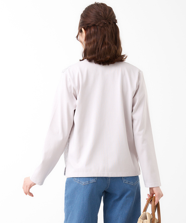 レース 切替 カーディガン