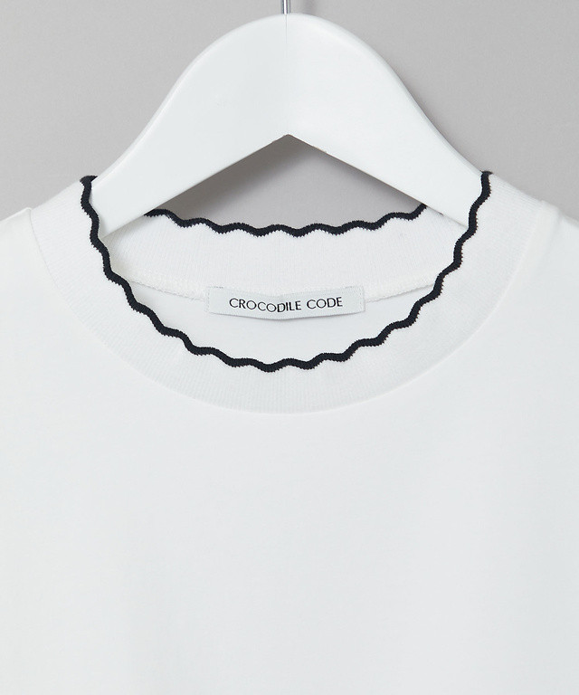 スカラップ リブ Tシャツ