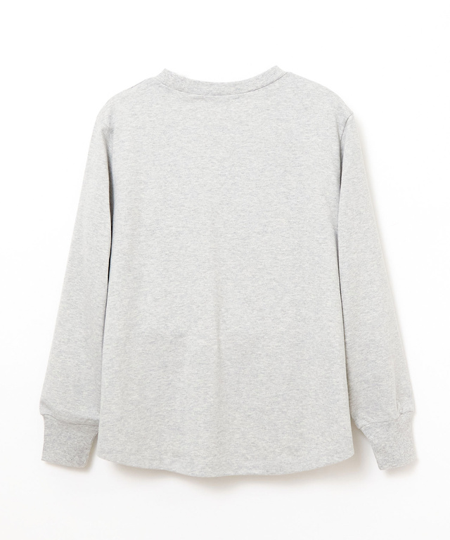 リブ切り替え ボーダー ロングTシャツ