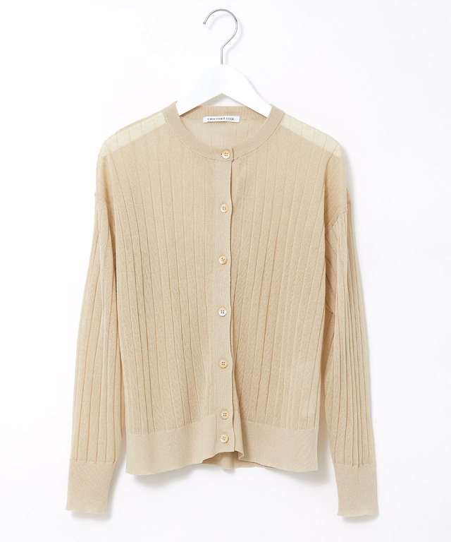 シアー ワイドリブ カーディガン