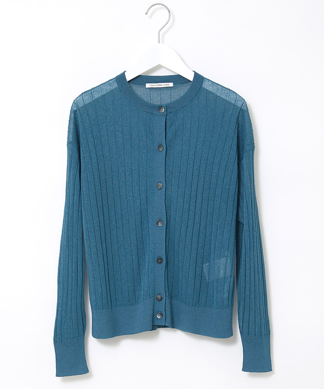 シアー ワイドリブ カーディガン