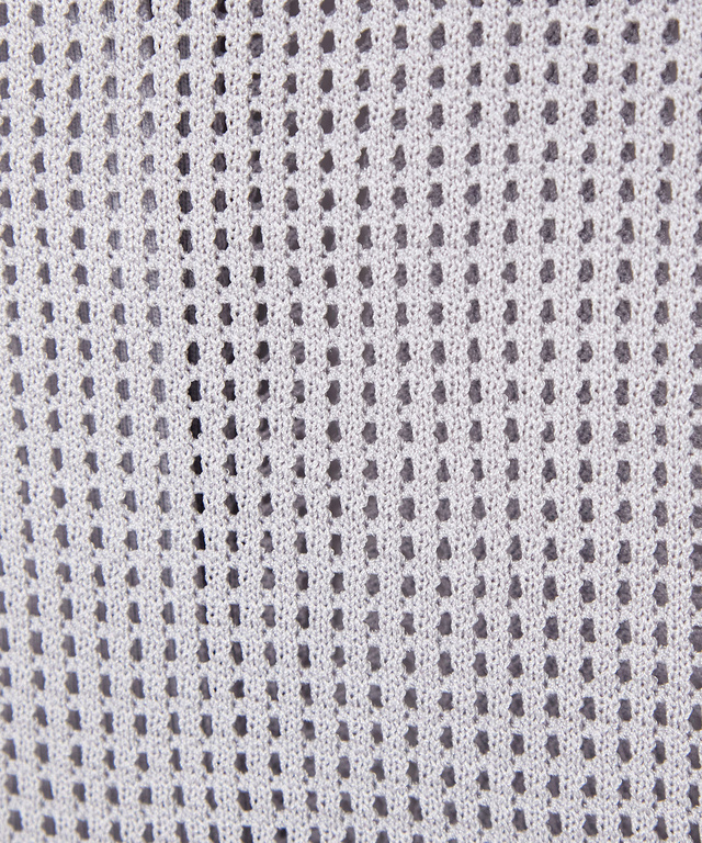 メッシュ編み ニット ポロベスト