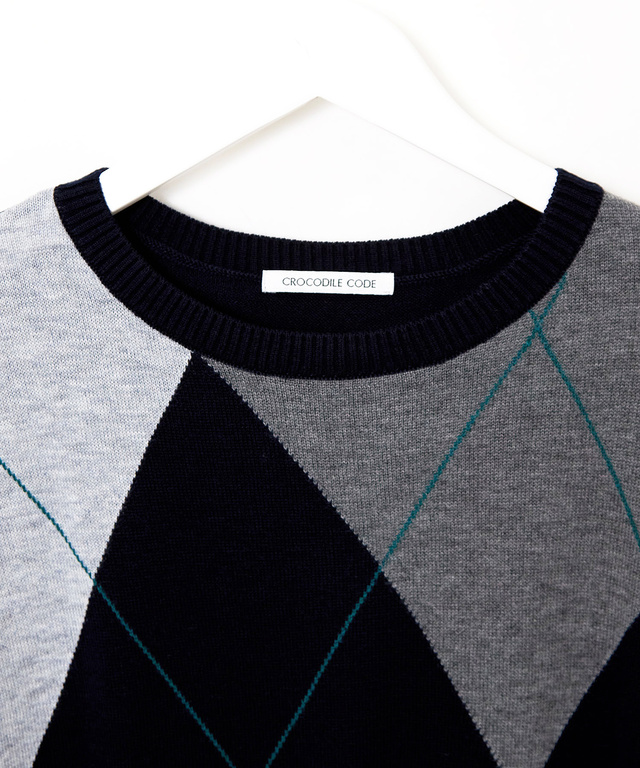 ウールブレンド アーガイル ベスト