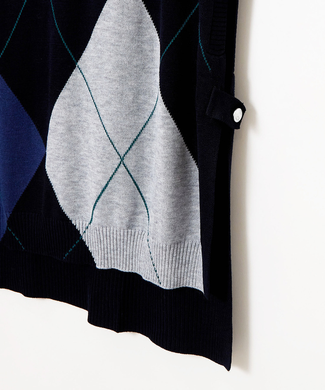 ウールブレンド アーガイル ベスト