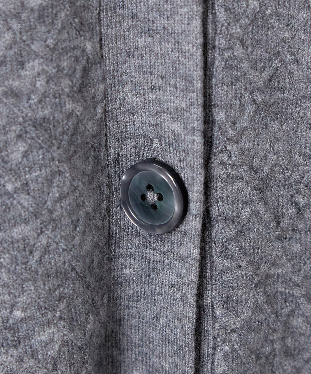 ウールブレンド ミドル丈 カーディガン