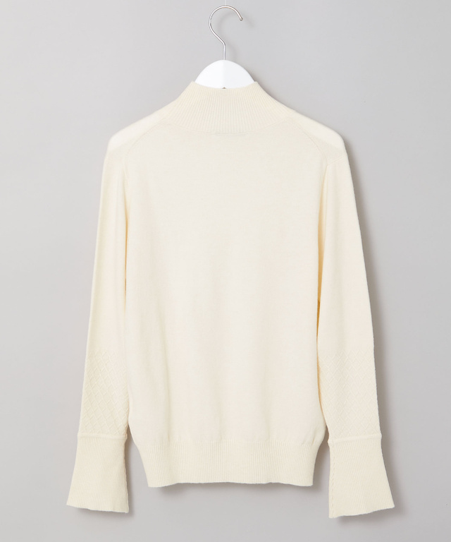 ウールブレンド フレア袖 ハイネック セーター