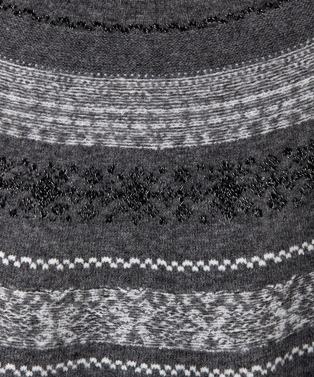 ウールブレンド フェアアイル柄 ニットカーディガン