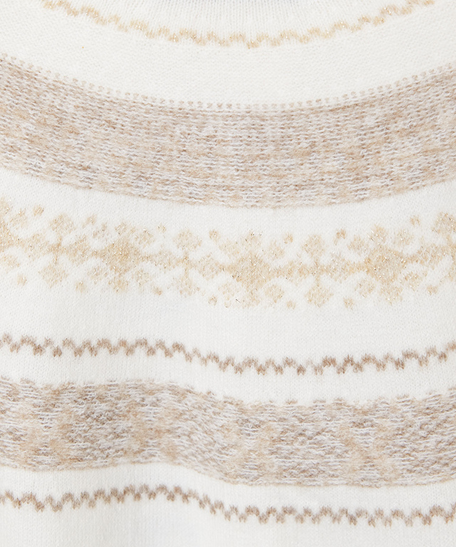 ウールブレンド フェアアイル柄 ニットカーディガン