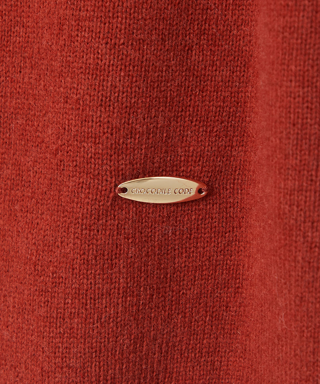 ウールブレンド ボトルネック カーディガン