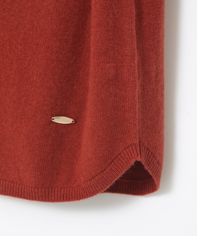 ウールブレンド ボトルネック カーディガン