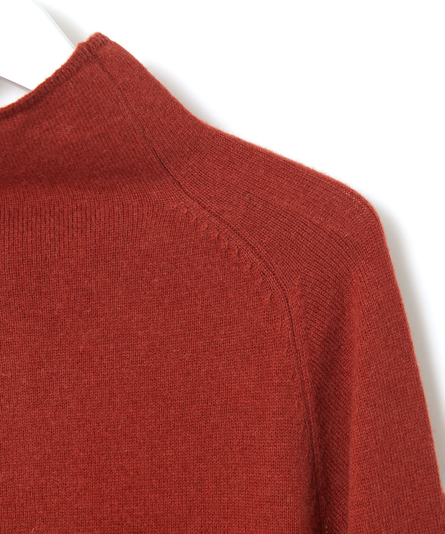 ウールブレンド ボトルネック カーディガン