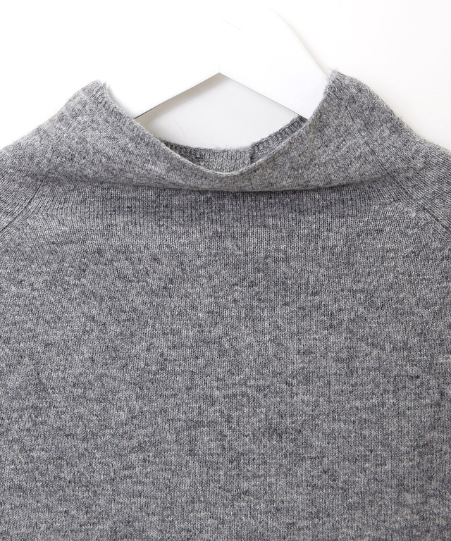 ウールブレンド ボトルネック カーディガン