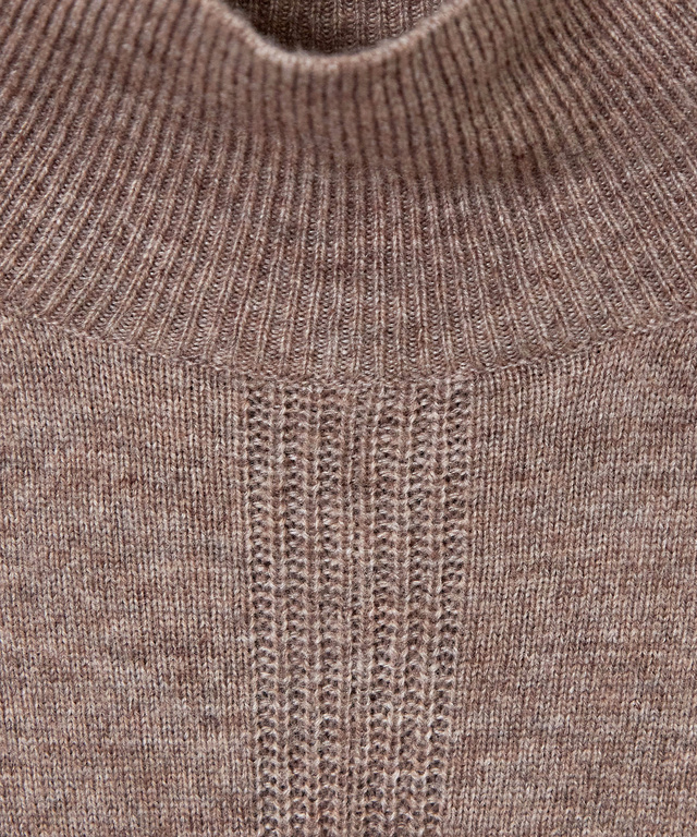 ウールブレンド モックネック ニットチュニック