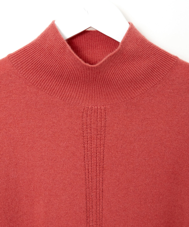 ウールブレンド モックネック ニットチュニック