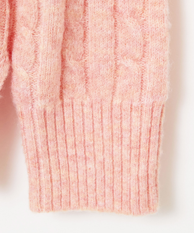 ウールブレンド ケーブル柄 ニット【手洗いOK】