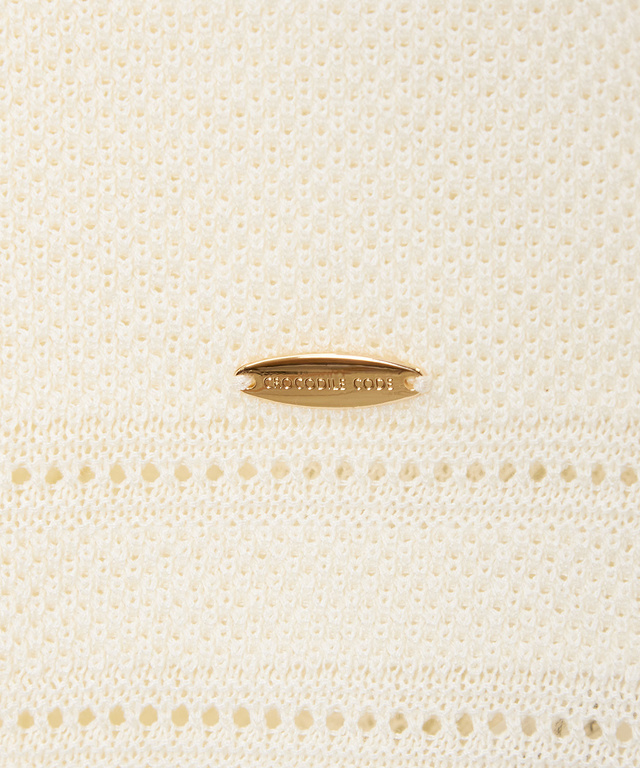 裾編み柄 Vネックベスト【手洗いOK】