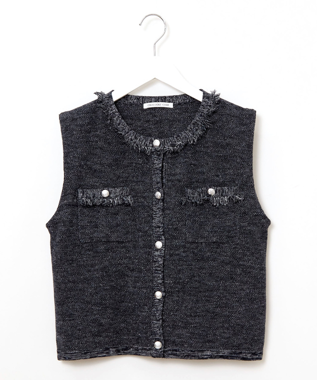 ラメツイード ジレ