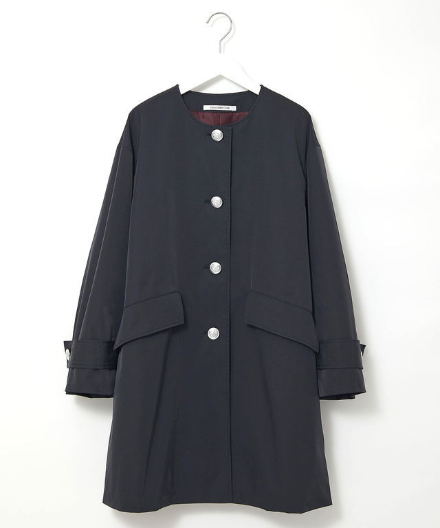 メタルボタン ノーカラー コート