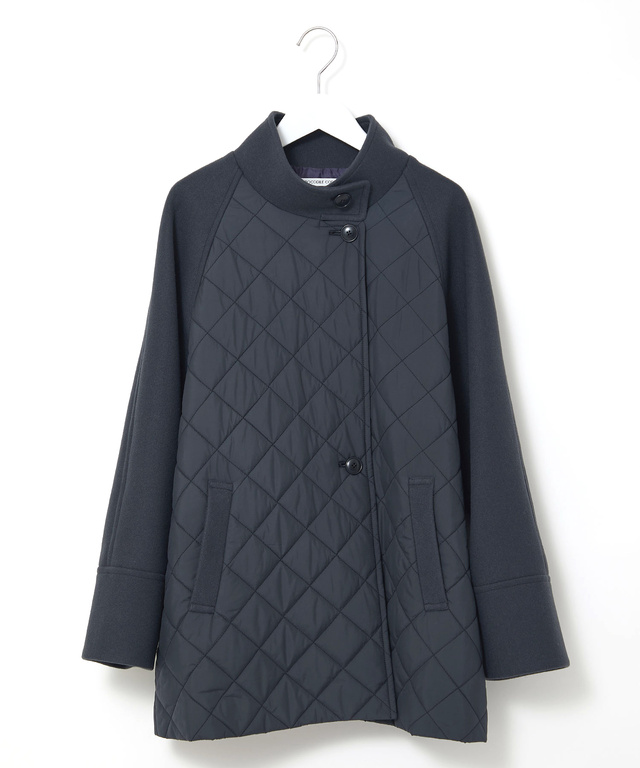 異素材 中綿キルティング ジャケット