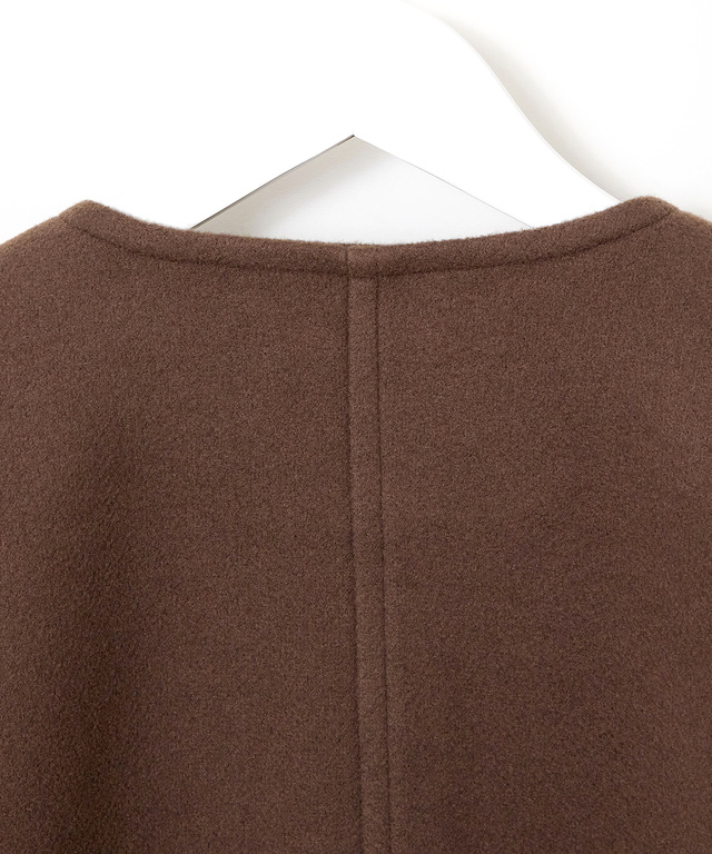 ノーカラー ショート コート