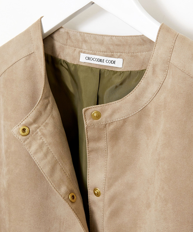 ノーカラー 微起毛 ジャケット