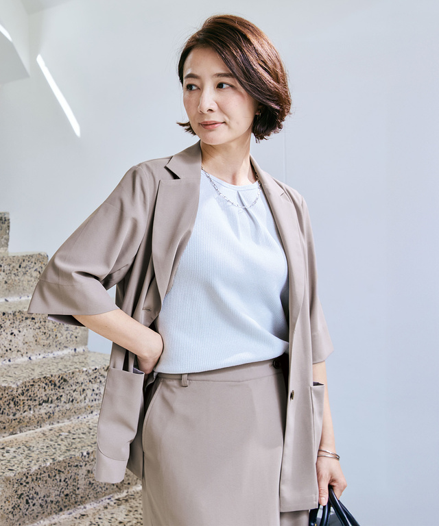半袖 テーラードジャケット【接触冷感】【吸汗速乾】【オンラインショップ・一部店舗限定】