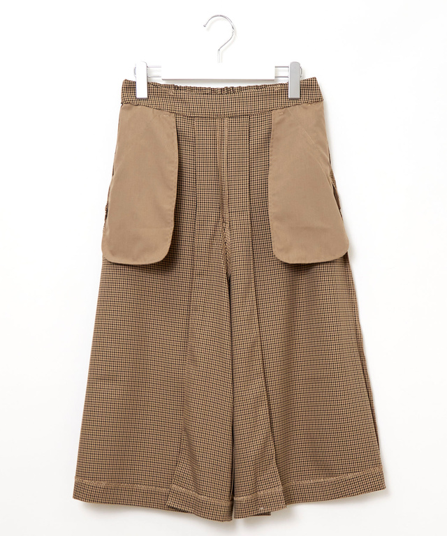 プリーツデザイン クロップド キュロット